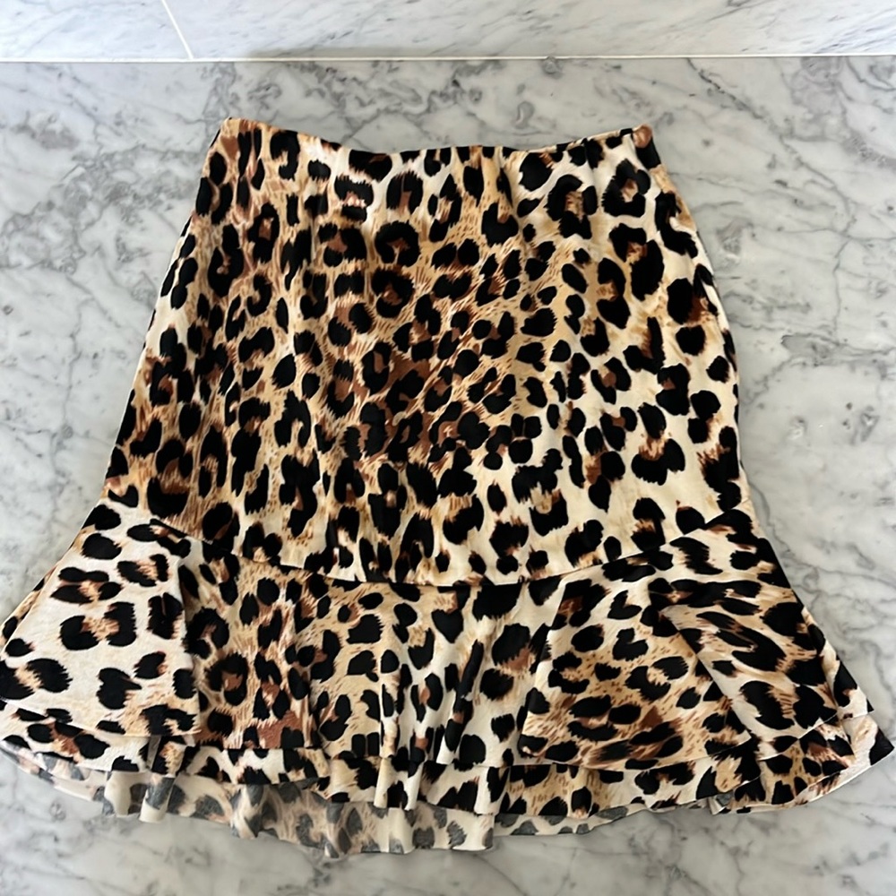 NWT Aqua celebrate leopard skirt size small